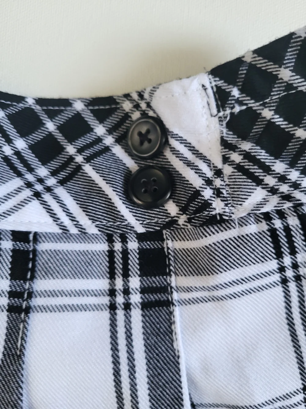 Black and White Plaid Pleated Skort